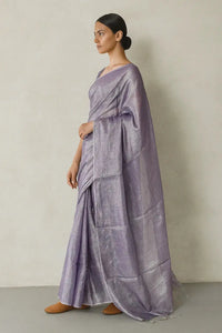 LUSTROUS MOONLIT | Handloom Tissue | Indidha Saree