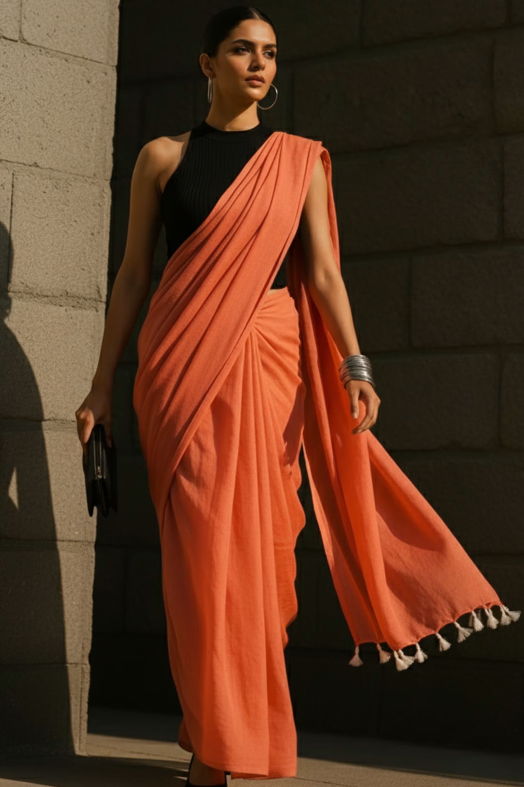 Molten Light | Handloom Mul Cotton | Indidha Saree