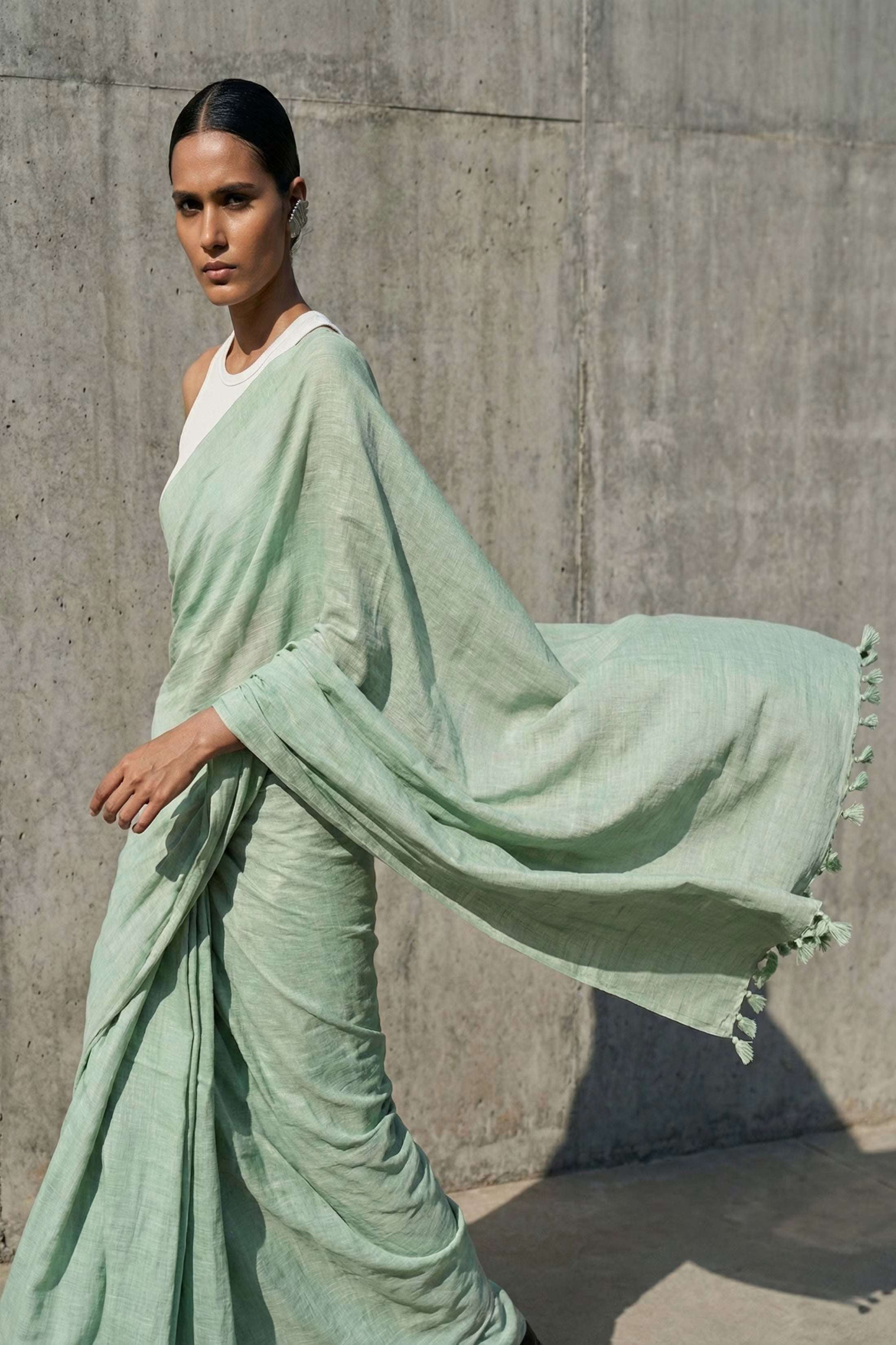 Silent Shahar | Slub Cotton | Indidha Saree