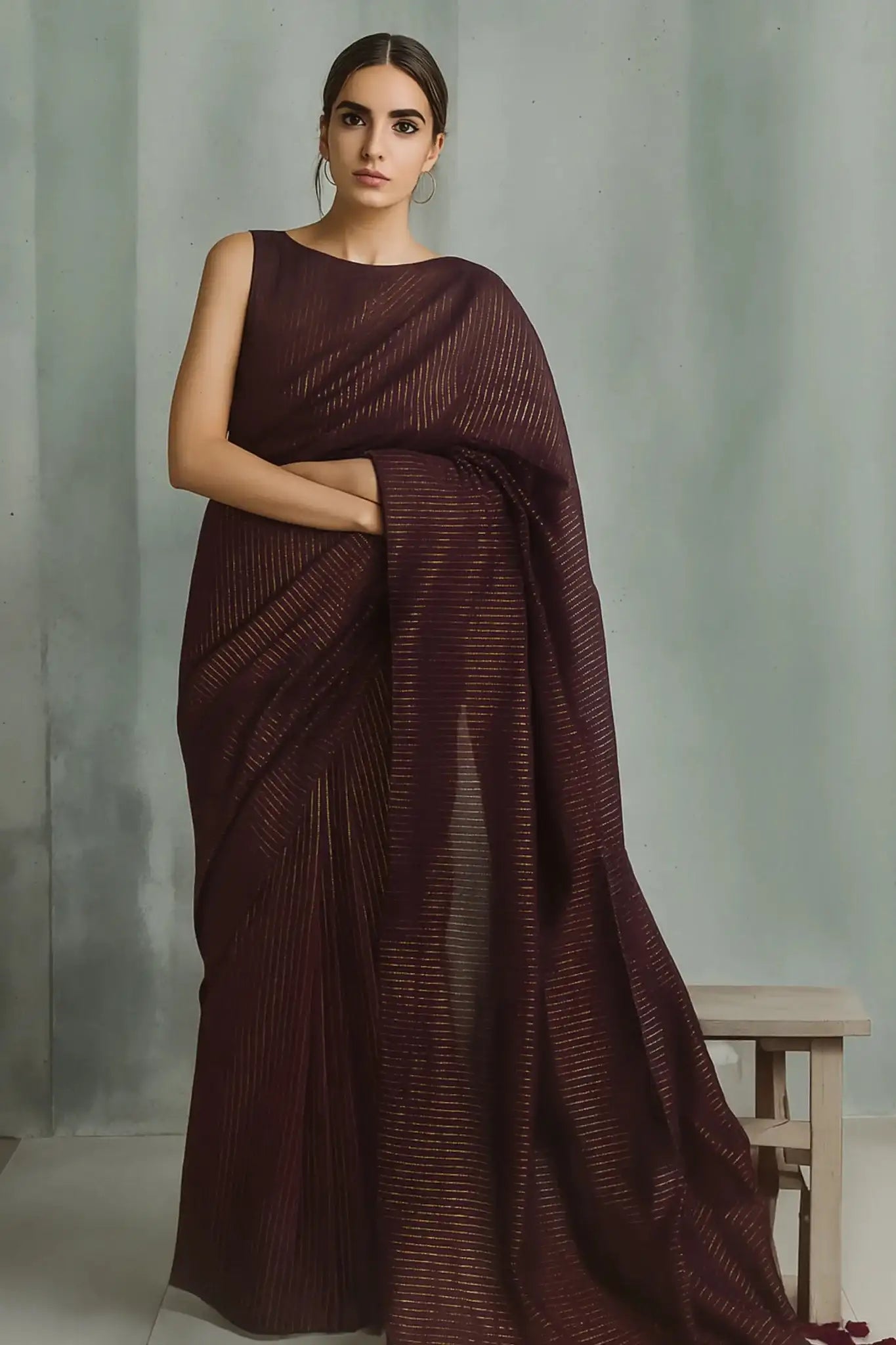 MAROON SPARKLE| Pure Cotton | Indidha Saree