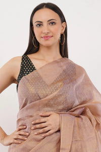 MAUVE MATTER | Handloom Linen Tissue | Indidha Saree