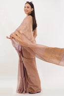 MAUVE MATTER | Handloom Linen Tissue | Indidha Saree