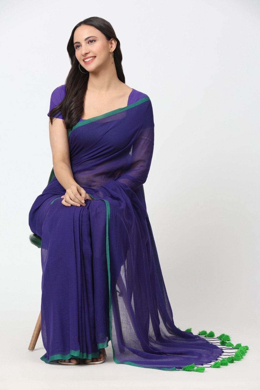 MIDNIGHT ELEGANCE | Mul Cotton | Indidha Saree