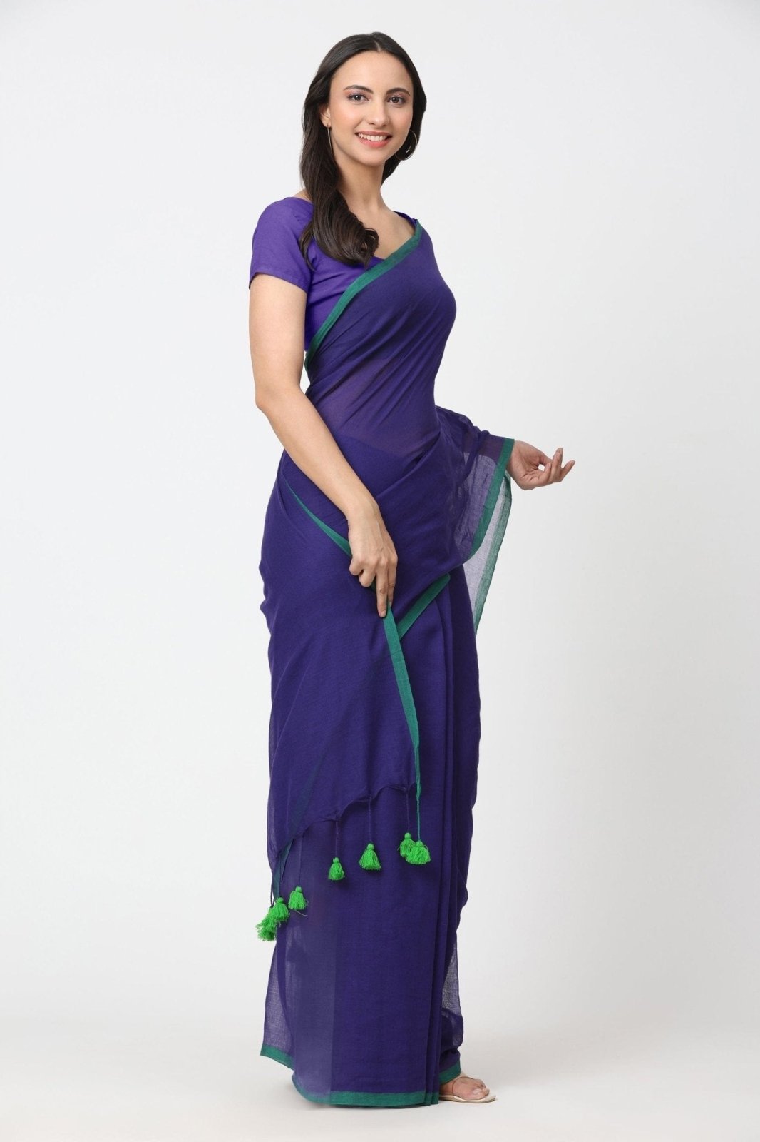 MIDNIGHT ELEGANCE | Mul Cotton | Indidha Saree