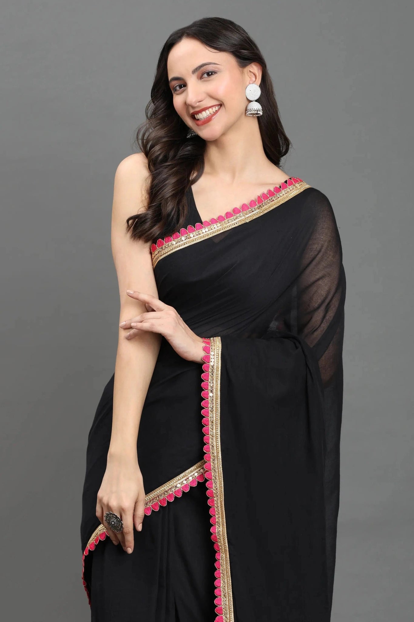 MIDNIGHT GULABO | Mul cotton | Indidha Saree