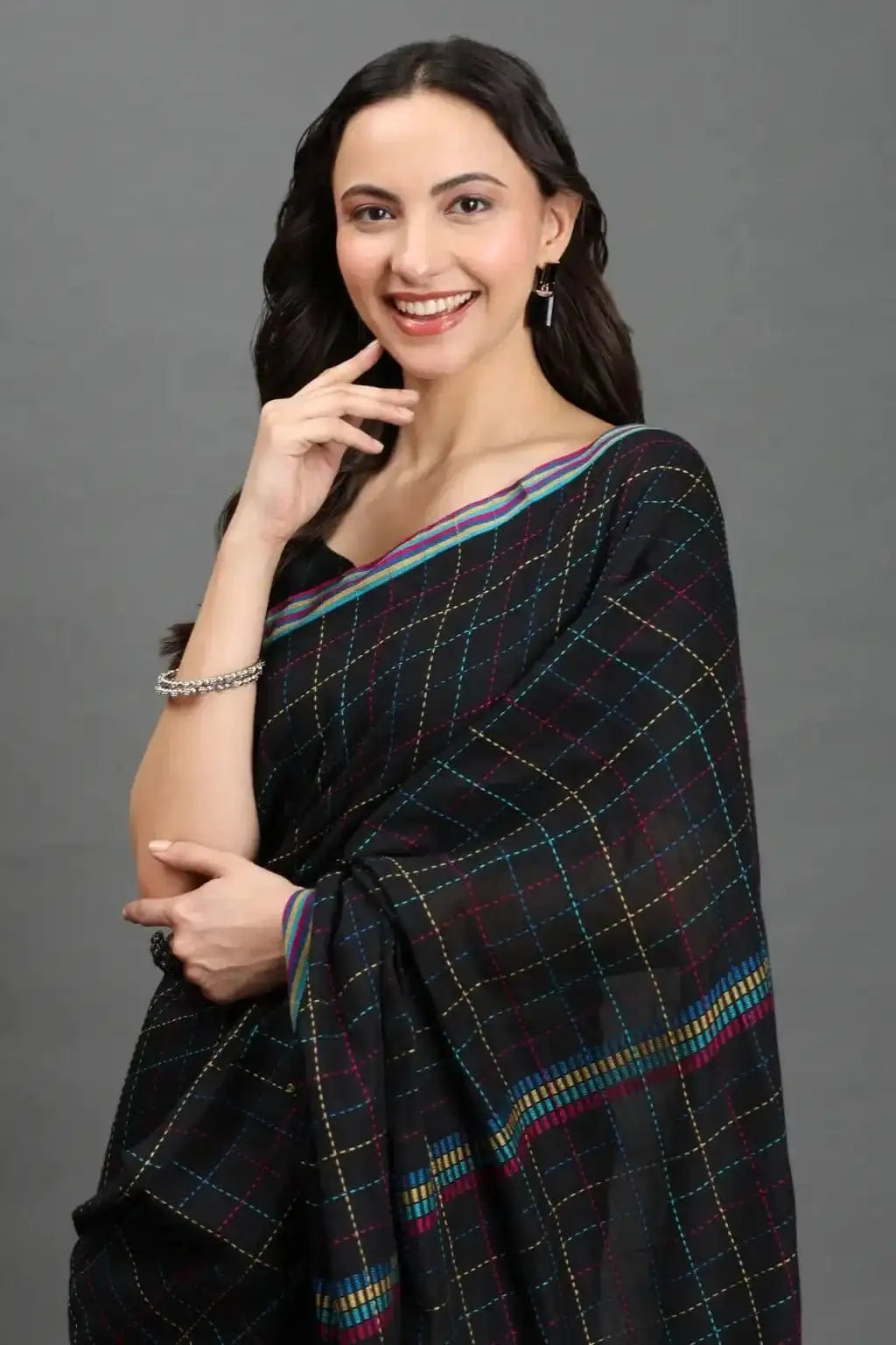 MIDNIGHT KANTHA | Pure Cotton | Indidha Saree