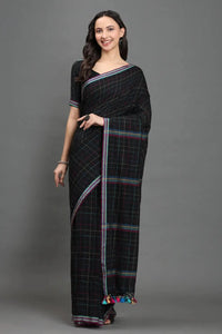MIDNIGHT KANTHA | Pure Cotton | Indidha Saree