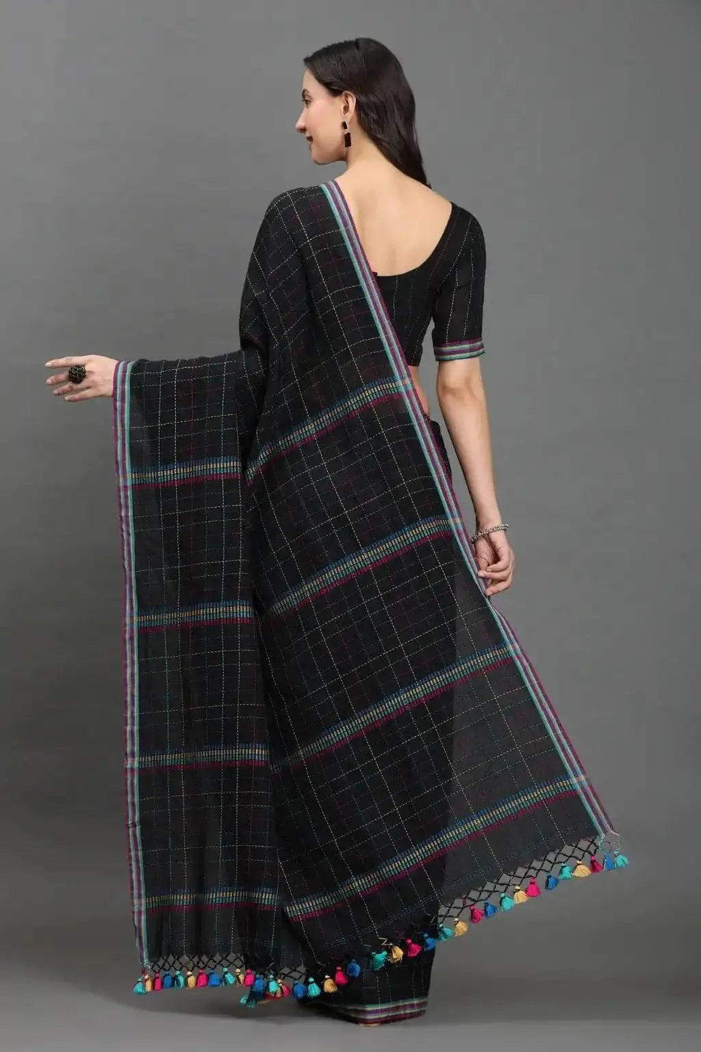 MIDNIGHT KANTHA | Pure Cotton | Indidha Saree