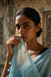 Sky Drift | Mul Cotton | Indidha Saree