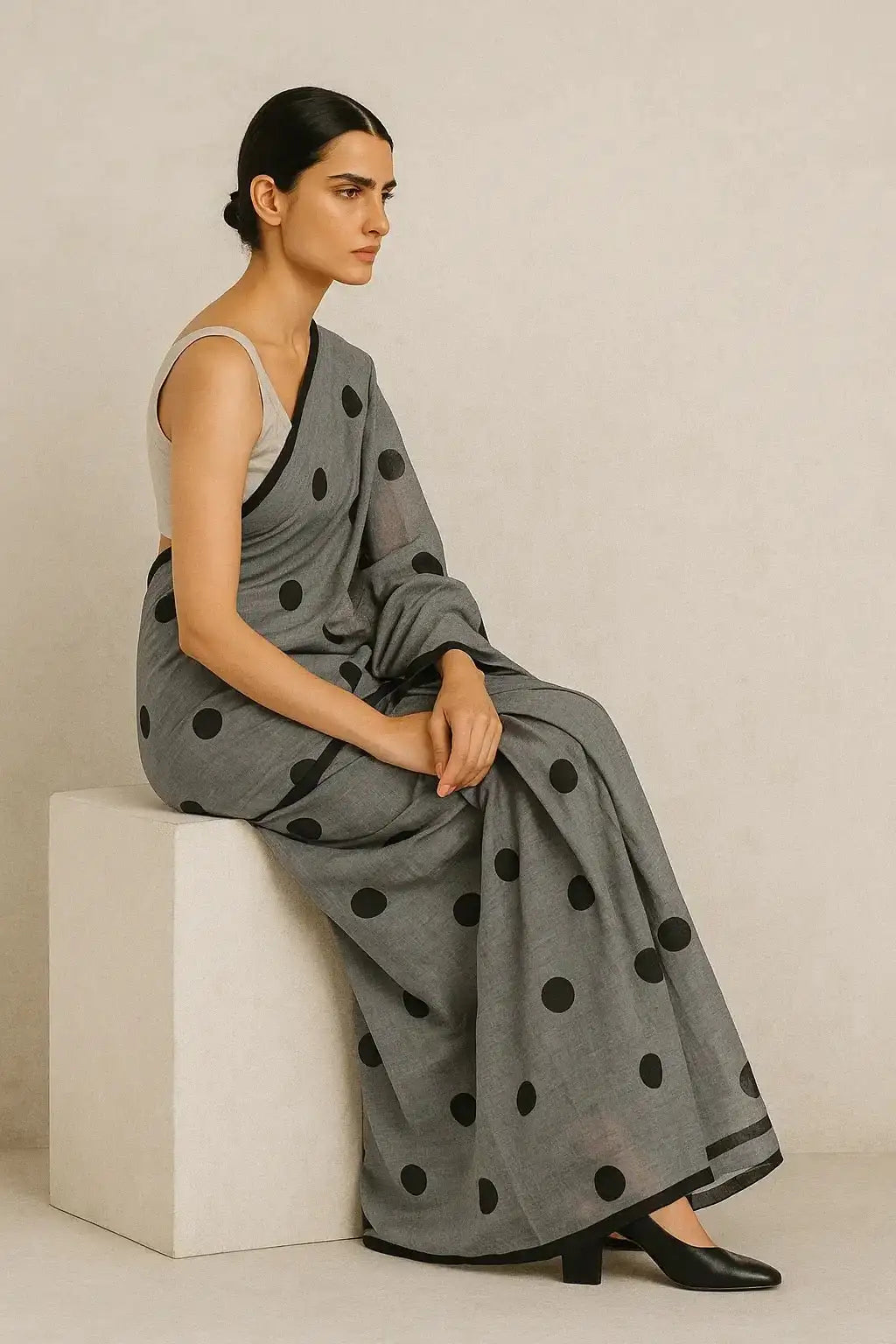 MONOCHROME MAGIC | Mul Cotton | Indidha Saree