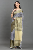 MOONLIT OLIVE | Linen | Indidha Saree