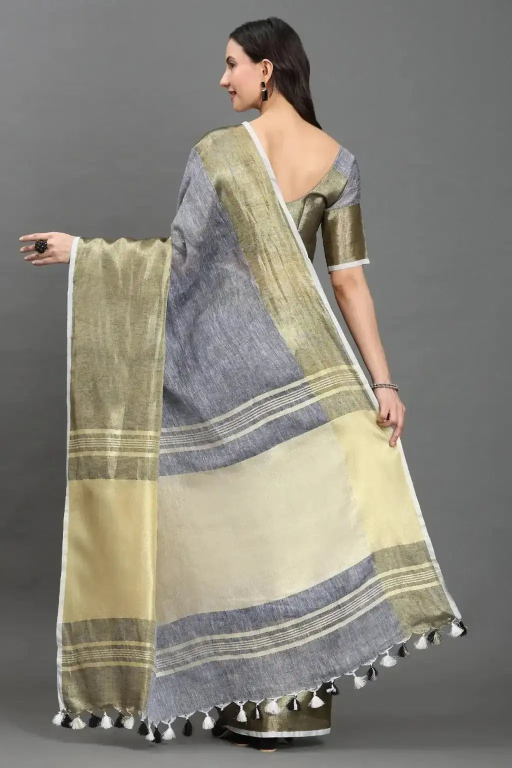MOONLIT OLIVE | Linen | Indidha Saree