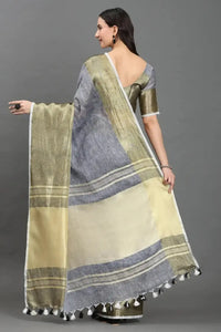 MOONLIT OLIVE | Linen | Indidha Saree