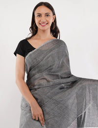MYSTIC MEADOWS | Handloom Linen Tissue | Indidha Saree