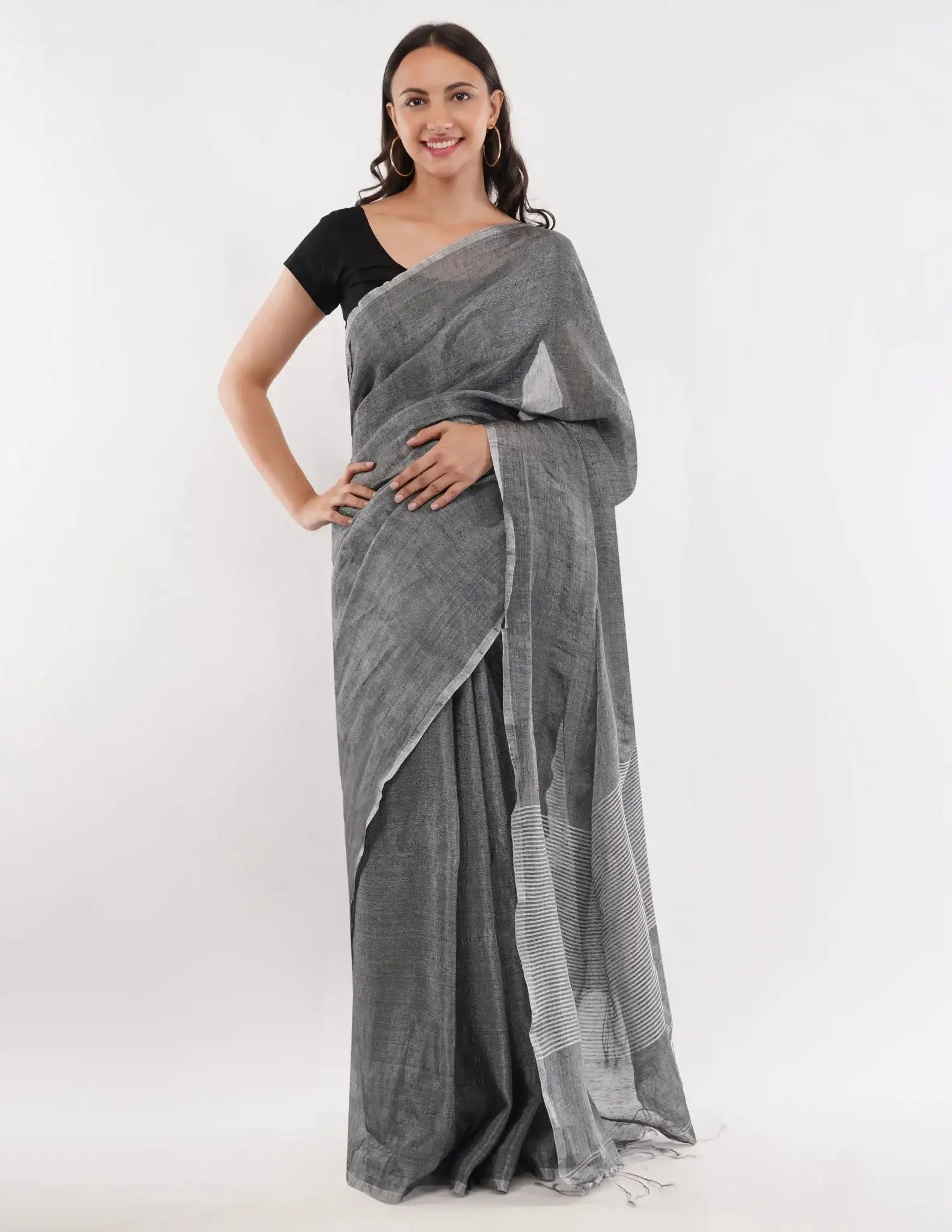 MYSTIC MEADOWS | Handloom Linen Tissue | Indidha Saree