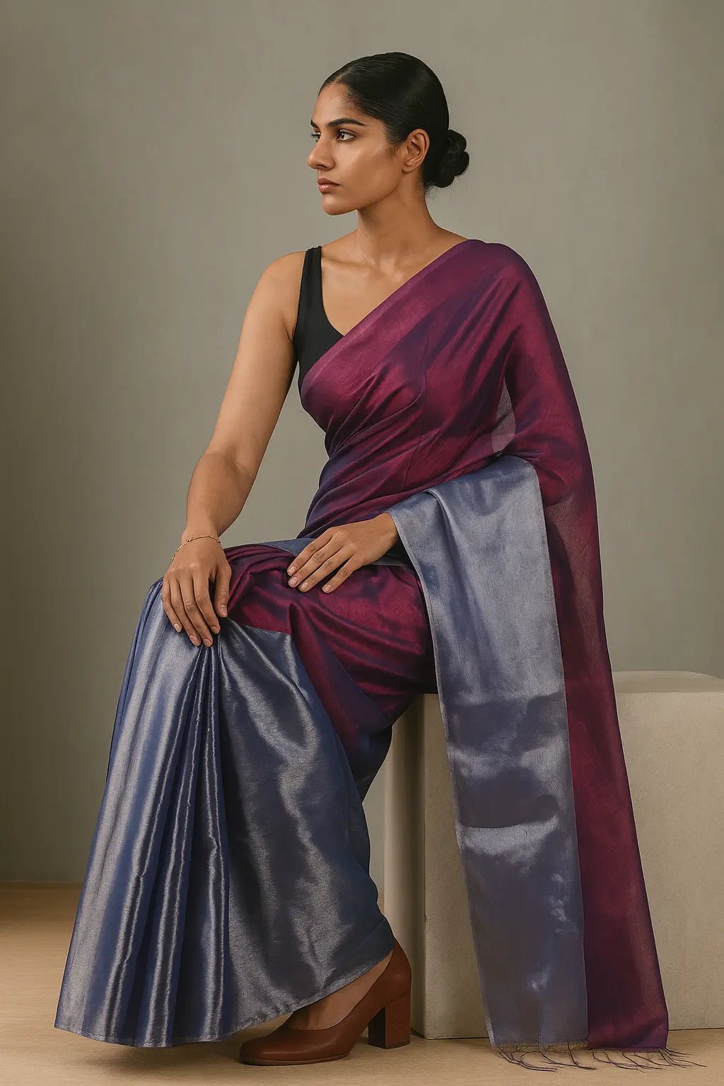 MYSTIC TWILIGHT | Handloom Tissue | Indidha Saree