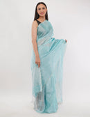NEEL PARI | Handloom Linen Tissue | Indidha Saree