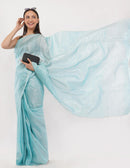 NEEL PARI | Handloom Linen Tissue | Indidha Saree
