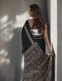 NIRVANA | Modal Silk | Ajrakh Print | Indidha Saree