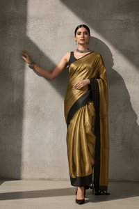 NOIR GOLD | Handloom Tissue | Indidha Saree