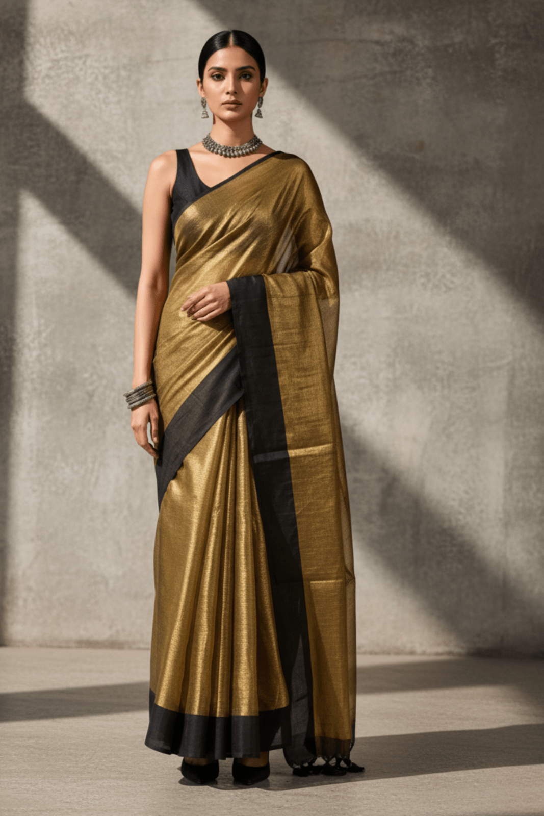 NOIR GOLD | Handloom Tissue | Indidha Saree
