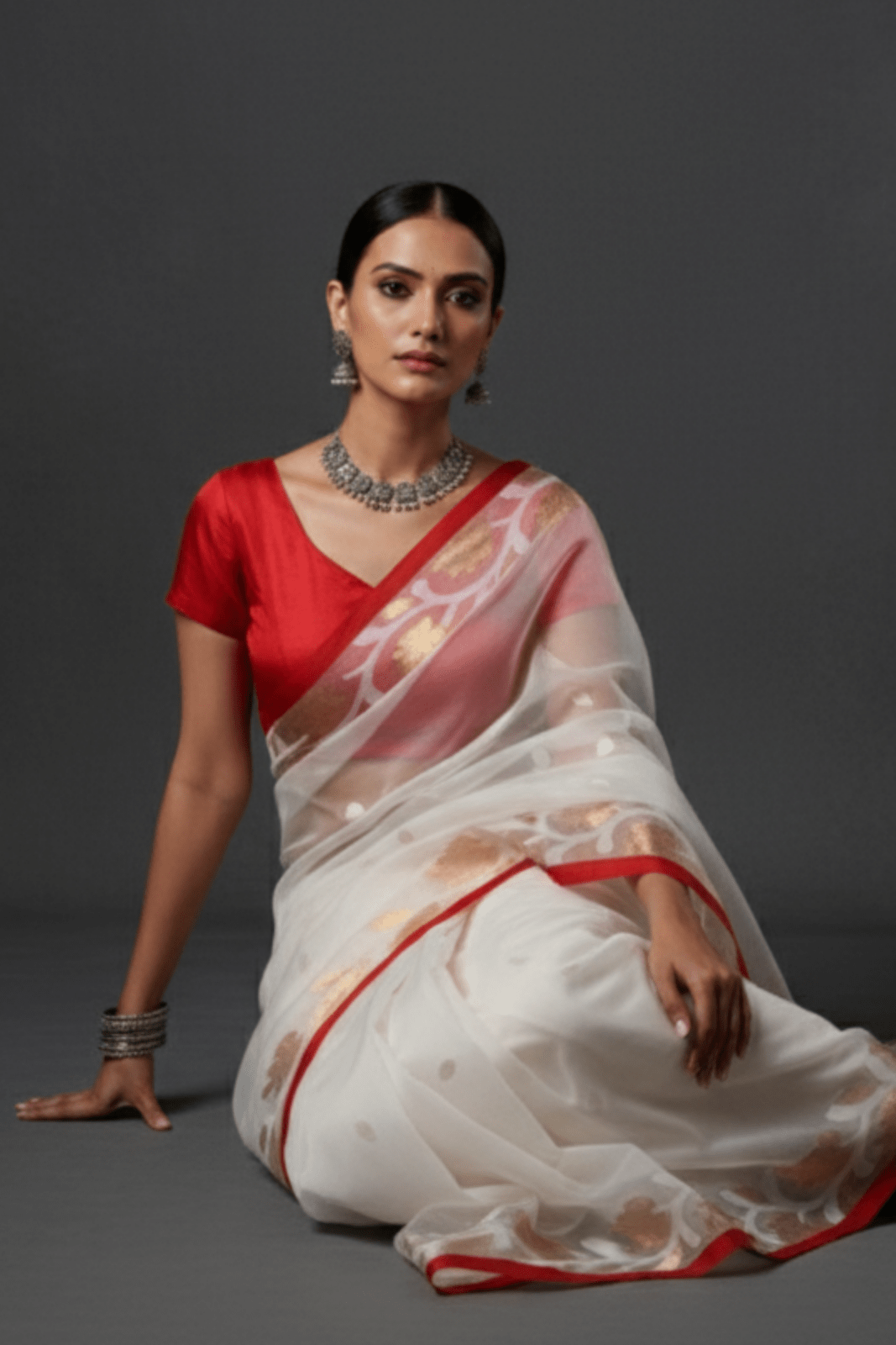 NOOR - E - NAZAKAT | Pure Muslin Jamdani | Indidha Saree