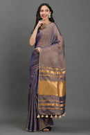 Noor - e - Neelam | Linen Tissue | Indidha Saree