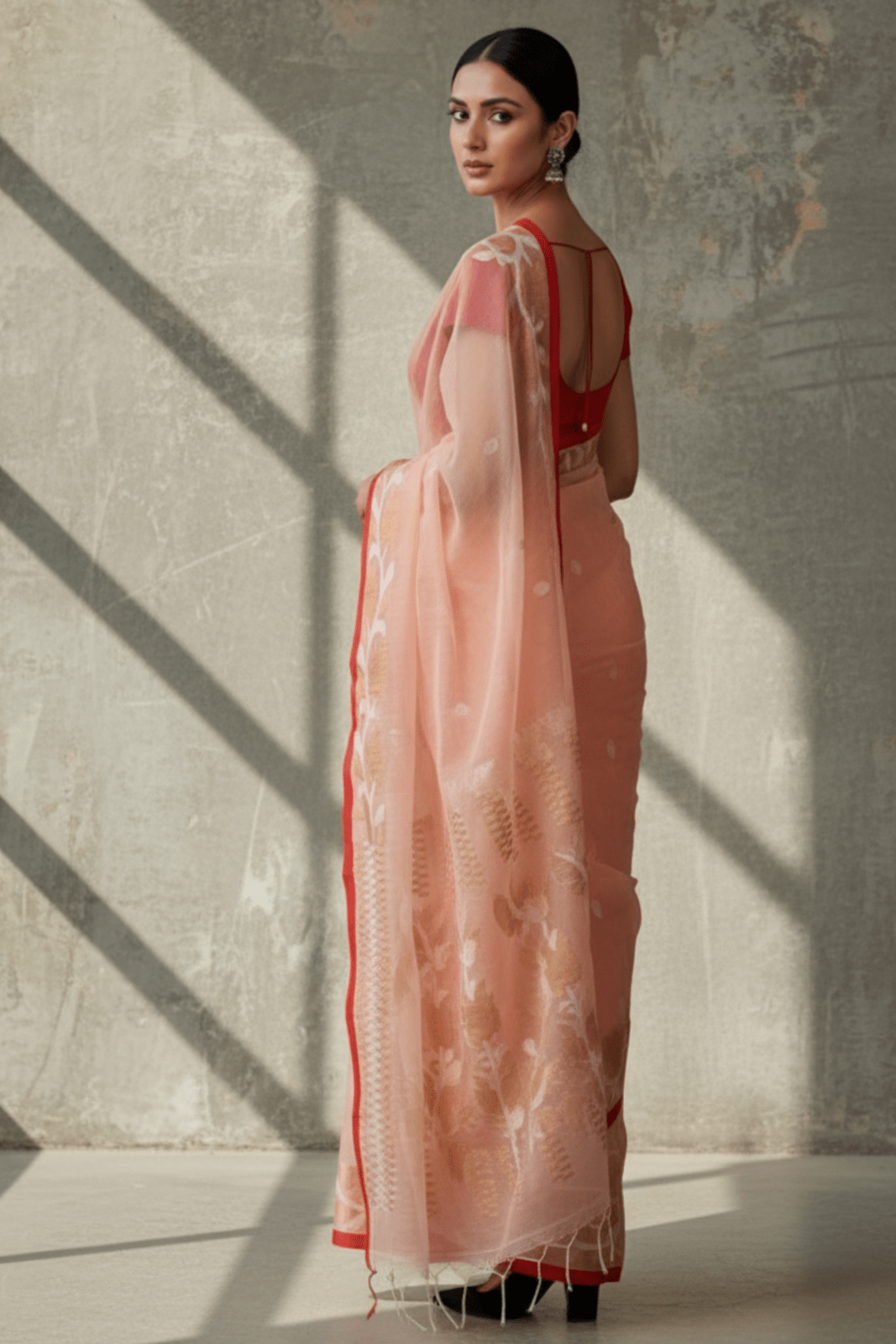 NOORANI PHOOL | Pure Muslin Jamdani | Indidha Saree