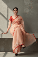 NOORANI PHOOL | Pure Muslin Jamdani | Indidha Saree