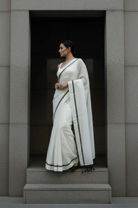 City Monochrome | Mul Cotton | Indidha Saree