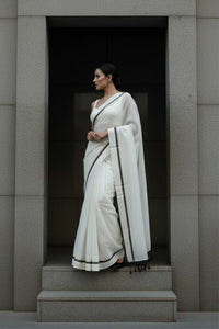 City Monochrome | Mul Cotton | Indidha Saree