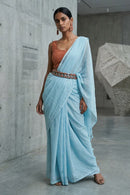 Sky Drift | Mul Cotton | Indidha Saree