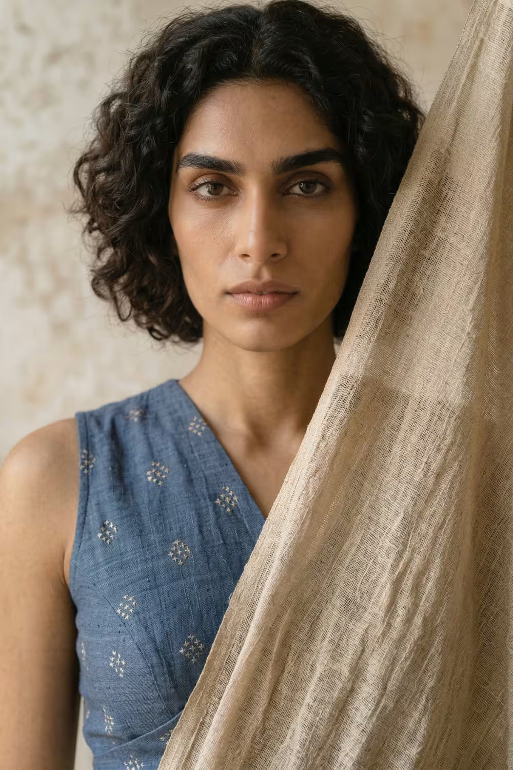 Chandan Leher | Mul Cotton | Indidha Saree