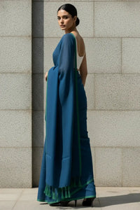 Ocean Line | Mul Cotton | Indidha Saree