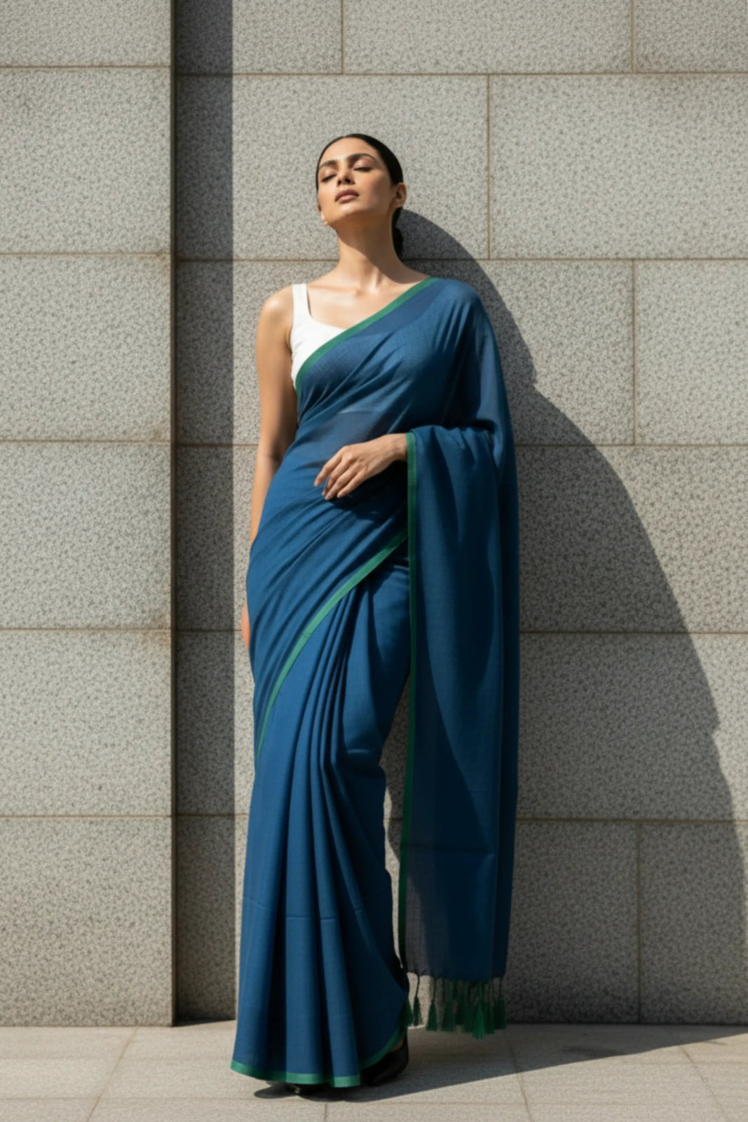 Ocean Line | Mul Cotton | Indidha Saree