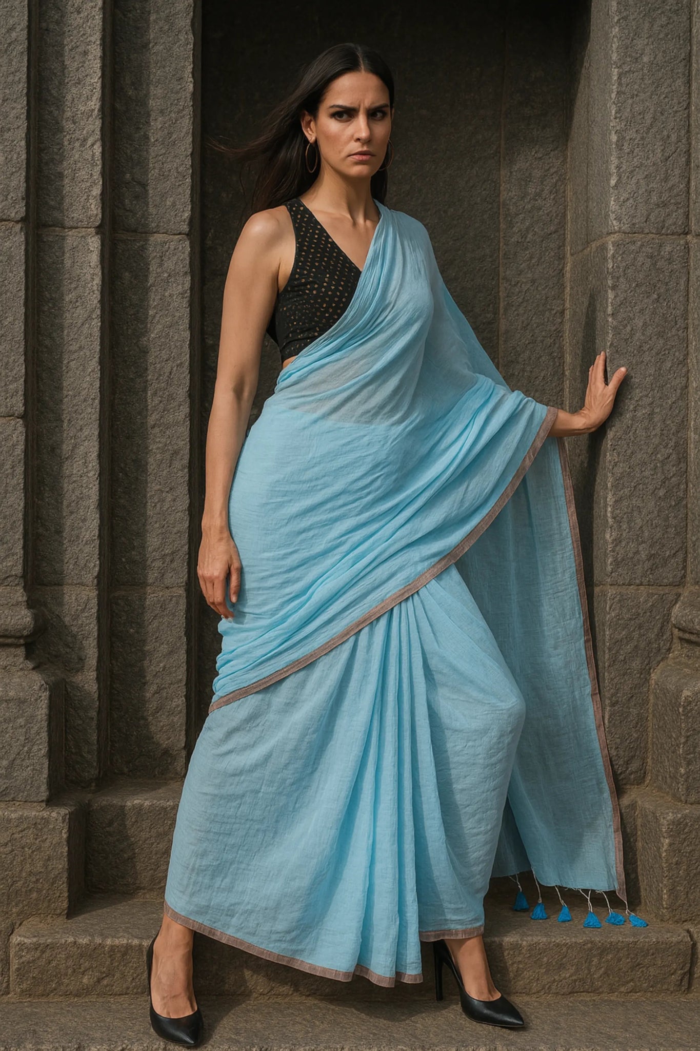 OCEAN MIST | Mul Cotton | Indidha Saree