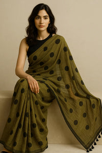 OLIVE DIVA | Mul Cotton | Indidha Saree