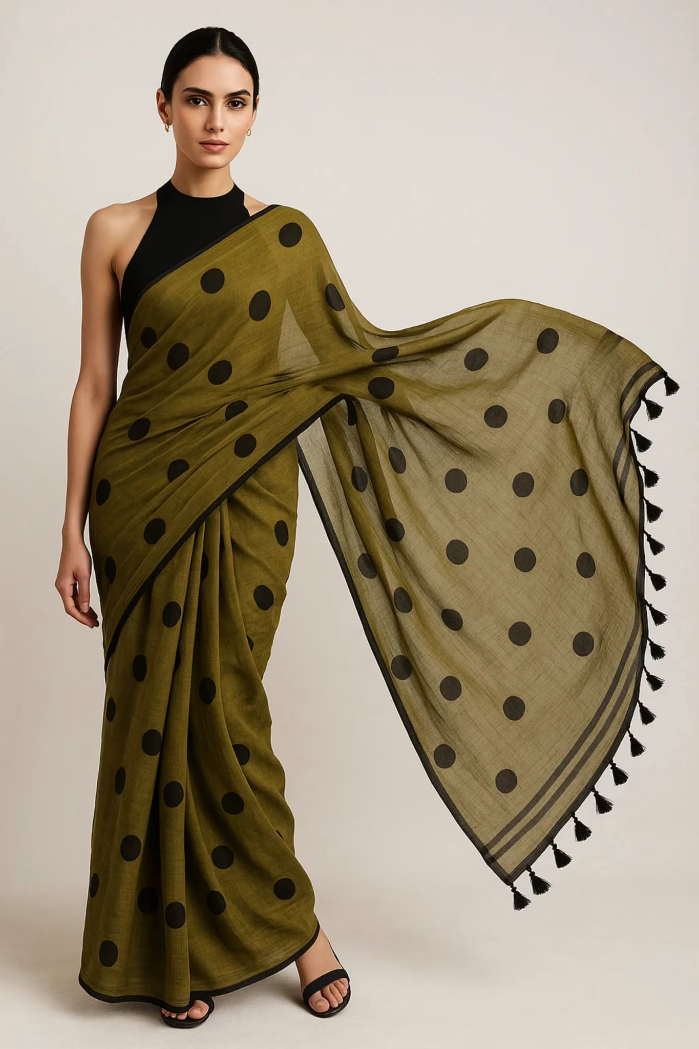 OLIVE DIVA | Mul Cotton | Indidha Saree