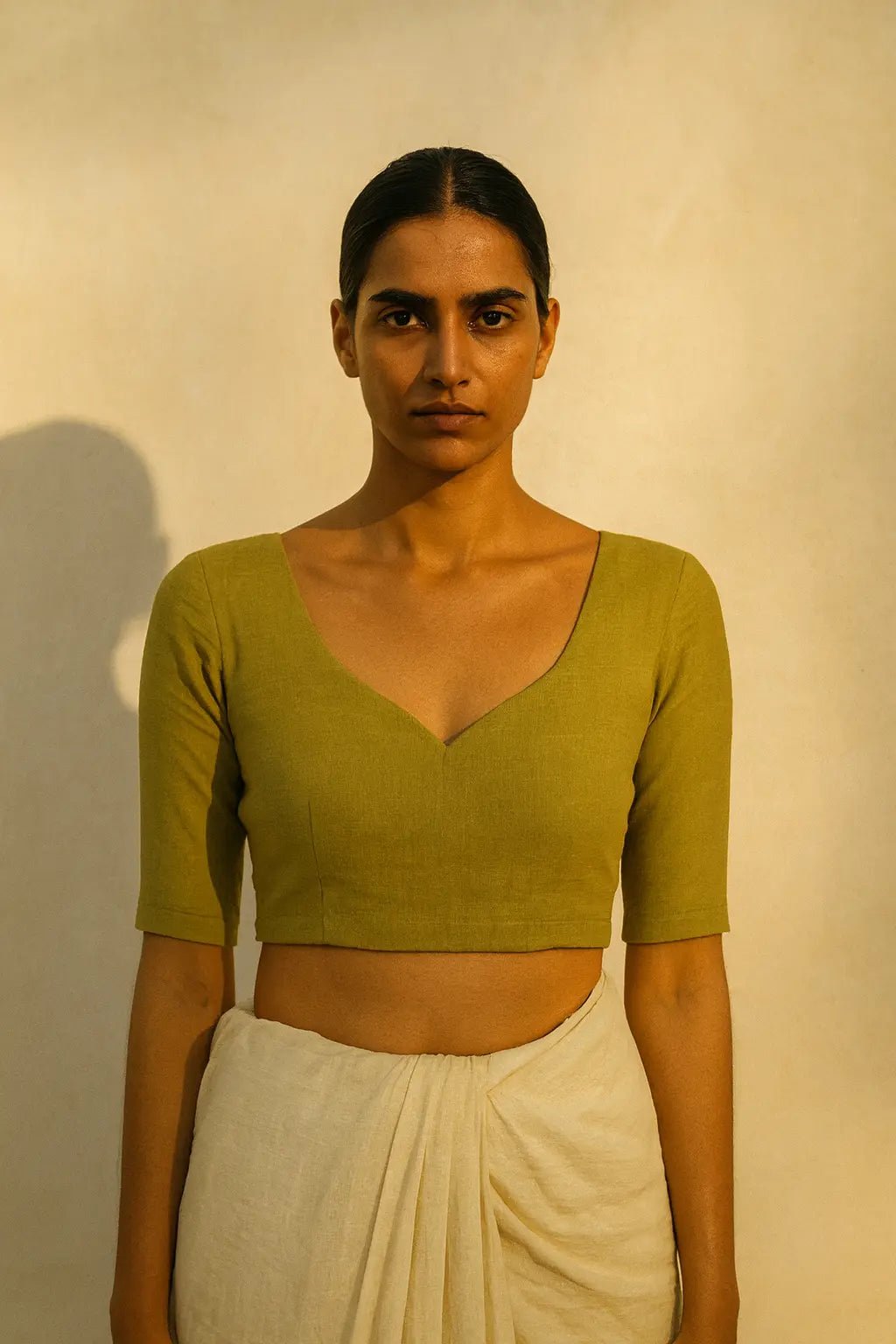 Olive Ground | Mul Cotton | Blouse Fabric