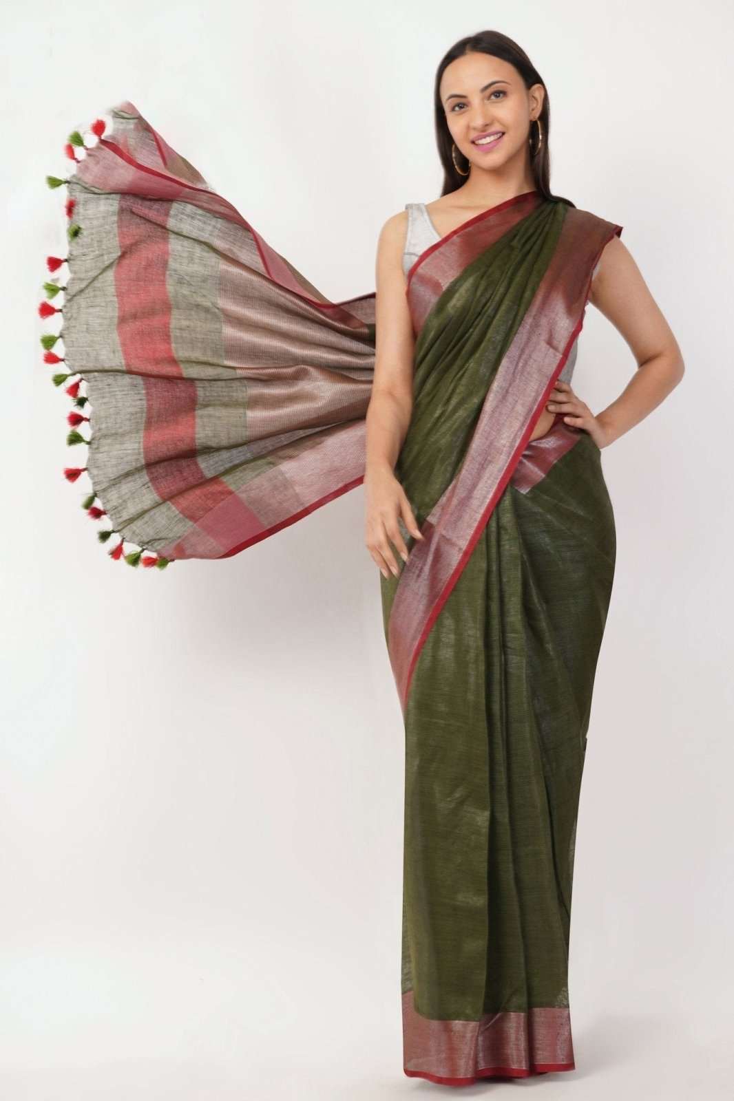 OLIVE HARVEST | Linen by Linen | Indidha Saree