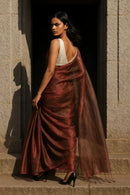 OLIVE ROSE MIRAGE | Handloom Tissue | Indidha Saree