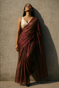 OLIVE ROSE MIRAGE | Handloom Tissue | Indidha Saree