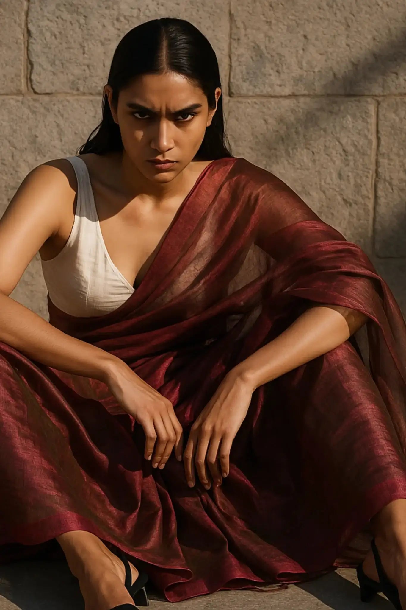 OLIVE ROSE MIRAGE | Handloom Tissue | Indidha Saree