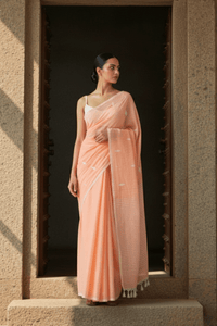 PEACH MUSE | Mul Cotton | Indidha Saree