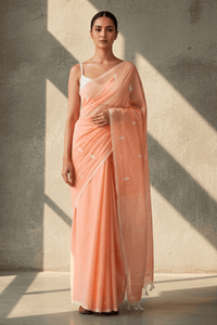 PEACH MUSE | Mul Cotton | Indidha Saree