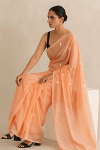 PEACH MUSE | Mul Cotton | Indidha Saree