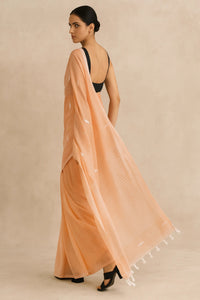 PEACH MUSE | Mul Cotton | Indidha Saree