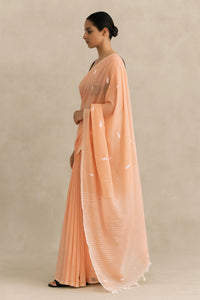 PEACH MUSE | Mul Cotton | Indidha Saree