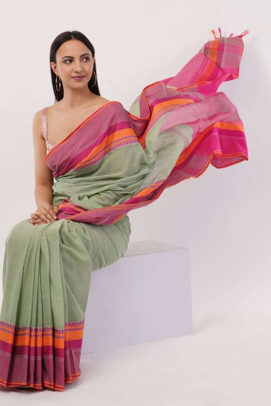 PINK SUNSET | Pure Cotton | Indidha Saree