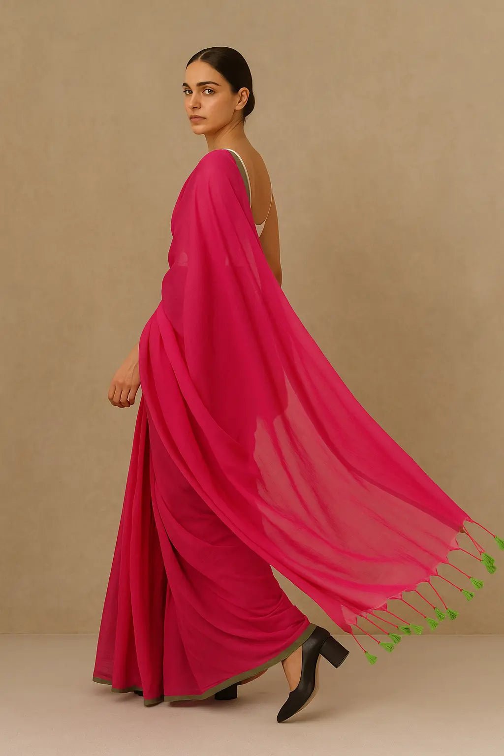PLAYFUL PINK | Mul Cotton | Indidha Saree